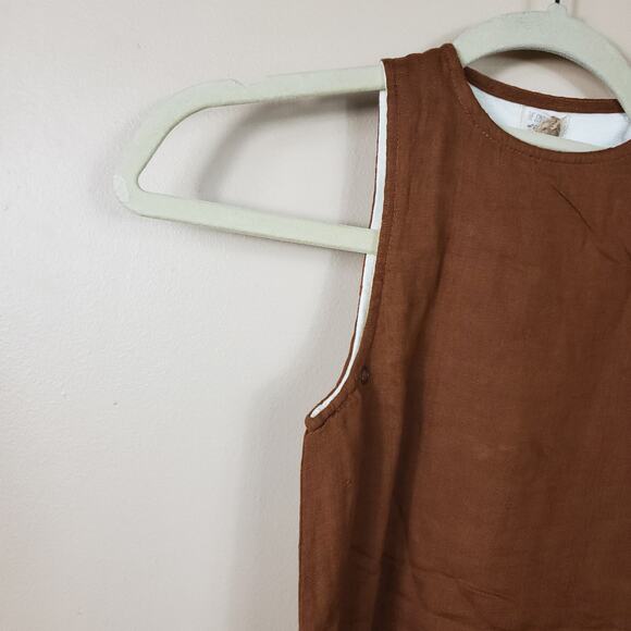 The Simple Folk The Essential Sleep Sack Linen/Wool in Rust Size 0-9 Months - Picture 3 of 9